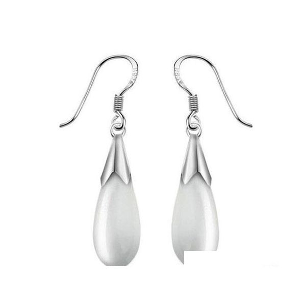 

925 sterling silver opal earrings white gold overlay water drop pendant dangle fashion bohemian women sqccbr new_dhbest