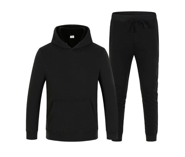 

2021 new tracksuit men sets hooded sweatshirts fleece sportswear sweatpants hoodies men's 2 piece v7k4, Gray