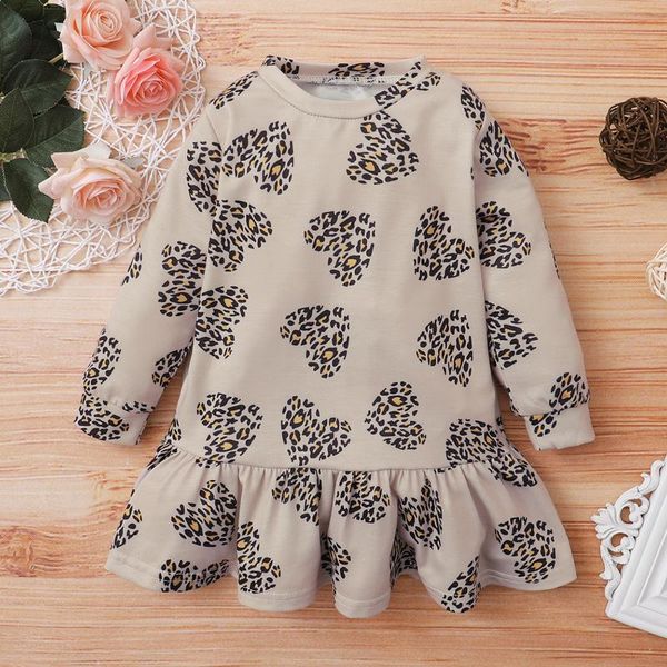 

girl's dresses baby / toddler leopard ruffled dress, Red;yellow