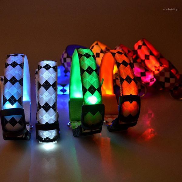

dog collars pet traction dog ring led light collar flash luminous pet collar perro accessories1