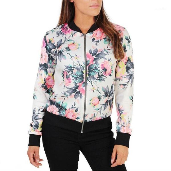 

2020 new spring long-sleeved women's jackets fashion 5-color selection national wind rose print women's jacket 1, Black;brown