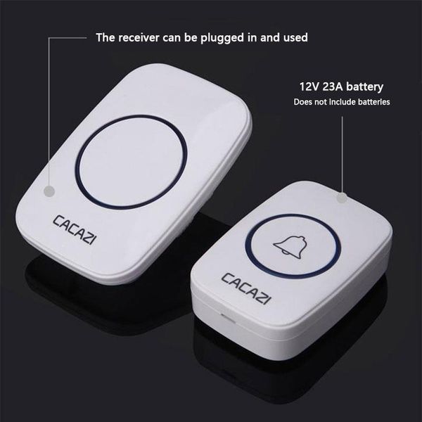 

wireless door bell remote button plug in receiver doorbell extra long range