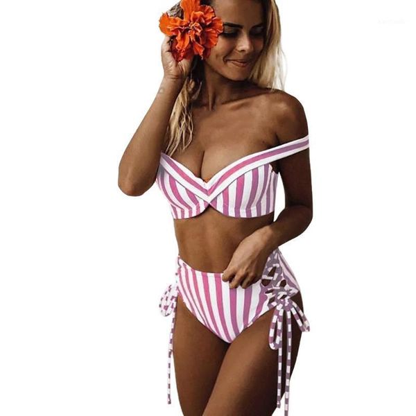 

bikinis set 2021 mujer women's bikini stripe swimsuit filled bra swimwear beachwear bathing suit women bathe1