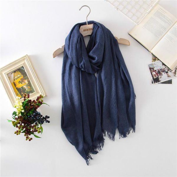 

new 2020 solid cotton scarf soft and large size women scarves shawls pashmina lady winter scarves candy color wrap hijabs jlltkz, Blue;gray