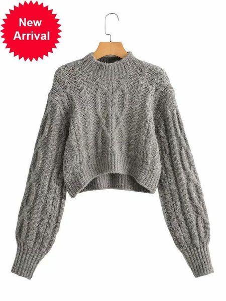 

autumn 2021 new new gray track short women's nightgown long crochet torsion pullovers casual fashion versatile iqp7, White;black