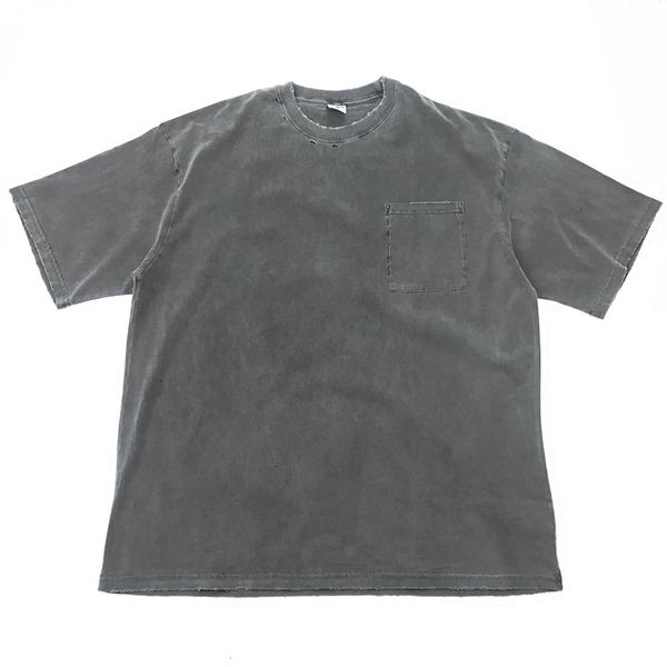 

hop ripped streetwear pocket cotton relaxed fit tee t-shirt garment-washed hip gwqhb, Black