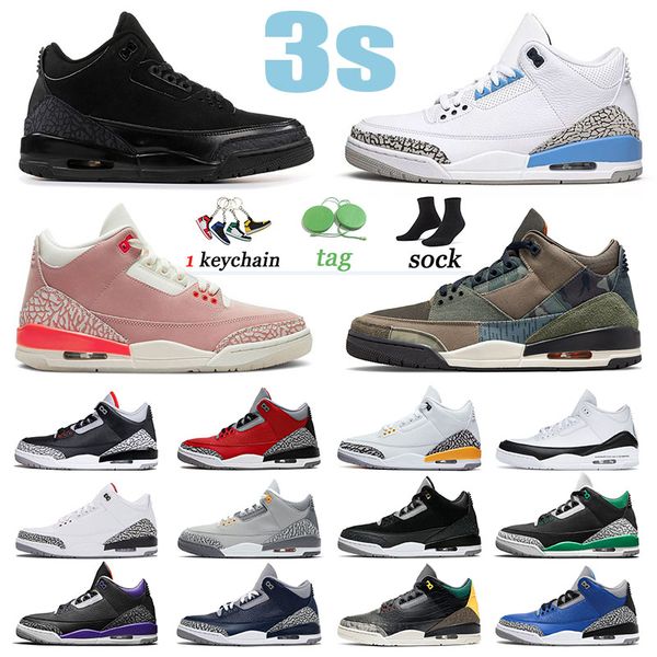 

wholesaleÂ jumpman 3s basketball shoes 3m reflective patchwork varsity royal rust pink georgetown black cat 3 trainers sport sneakers outdoor