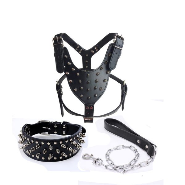 

anti biting rivet three piece collar super cool bullet cht strap pet traction rope