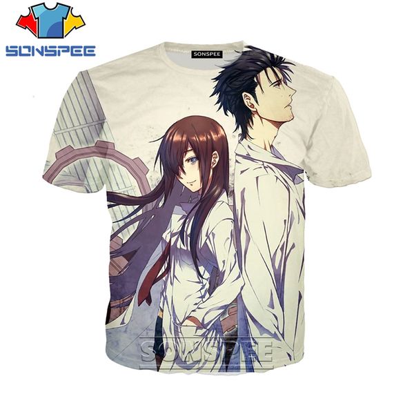 

steins gate anime 3d print shirts comics graphic harajuku men clothing