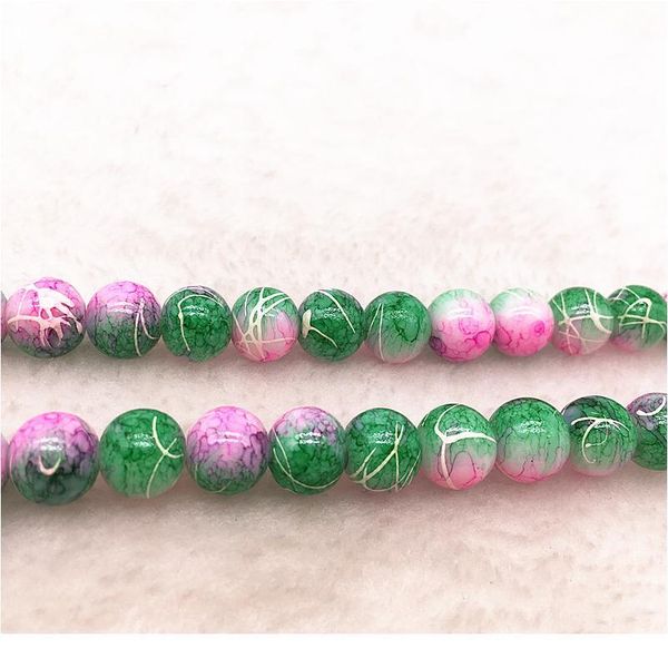 

wholesale 4/6/8/10mm double colored glass beads loose spacer beads painted charm for jewellery making diy bracelet&neck qyltdz