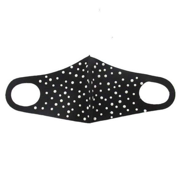 

diy face unique pearl 3d fashion mask mouth covers anti dust windproof for adults teen party decor wear black