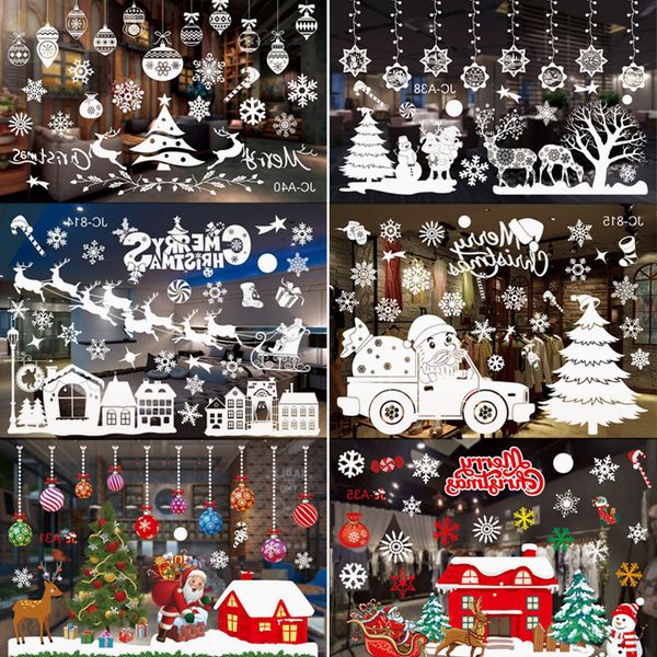 

украшение окна рождество 2020 стикер подарки украшения kerst natal navidad noel новогодние украшения 2021