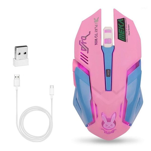 

mice wireless computer gaming mouse rechargeable optical breathing 2400 dpi usb for pc& mac e-sports gamers1