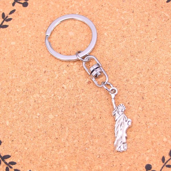 Moda Keychain 34 * 10mm Estátua da Liberdade New York Pingentes DIY Jóias Carro Chaveiro Chaveiro Suporte Suporte Lembrança Para Presente