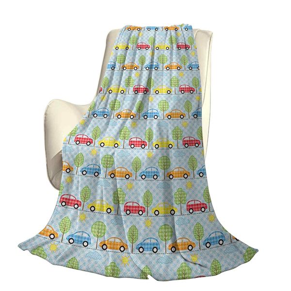 

checkered background with cars trees sun open sky abstract geometric cartoon designoffice leisure blankets