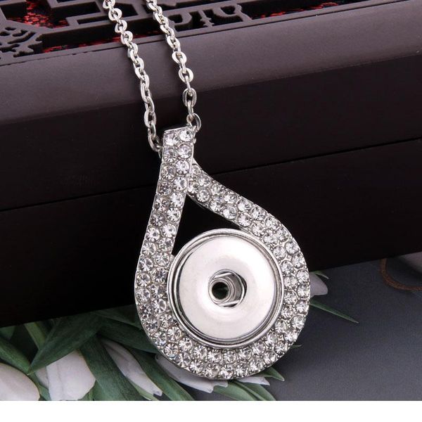 

2019 new snap jewelry crystal flower snap button necklace for women fit 18mm 20mm snap buttons jewelry snaps n bbytsu, Silver
