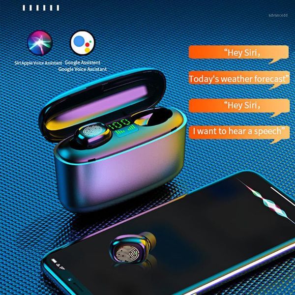 

bluetooth 5.0 earphone touch control mini earbud with microphone led power display charge box wireless 3d stereo headset1