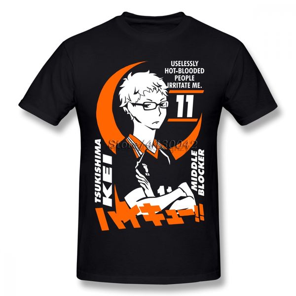

tsukishima kei haikyuu t shirt for men dropshipping summer short sleeve plus size custom team tee 4xl 5xl 6xl sport hooded sweatshirt hoodie