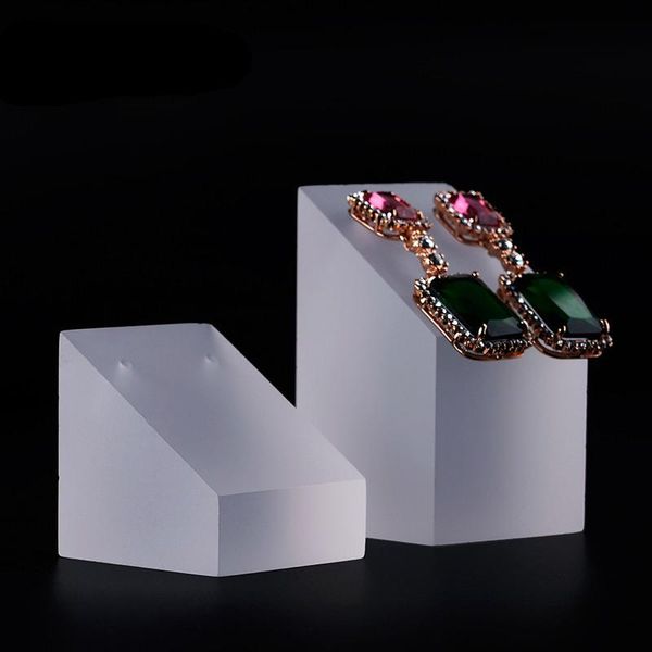 

lot of 2 frosted acrylic earrings display holder earrings display stand jewellery stand, Pink;blue