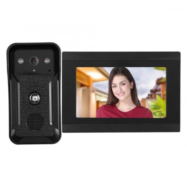 

7in 1080p hd wired wifi video doorbell app remote night vision doorphone 100-240v1