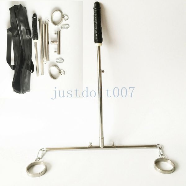 Dispositivos de castidade Bondage Frame Sling Bar aço de aço de algemas de algemas de manilha Rack de escravo Rastreio de plugue K1 A49