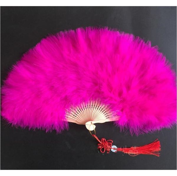 

party decoration color thicken fluffy folding marabou feather hand fan women girls dance performan jllfbx yummy_shop