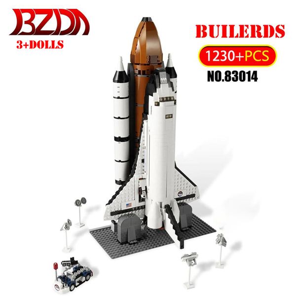 

bzda 1230 pcs shuttle expedition model building blocks space exploration plane rocket technic bricks compatible toys 1008