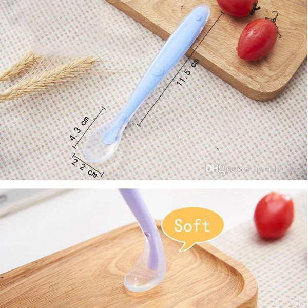 

feed silicone soft head baby training spoon maternal and infant products tableware suit 5 colors