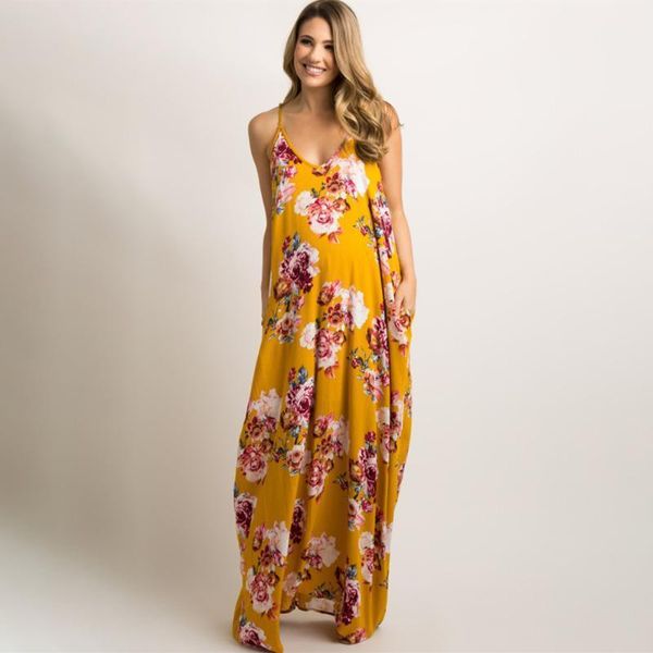 

maternity dresses 2021 summer boho pregnant women v-neck sleeveless pregnancy dress sundress clothes1, White