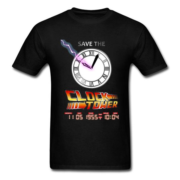 

fiction film men back to the future clock tower marty doc delorean print cotton streetwear novelty hoodie designers t shirts sweatshirt