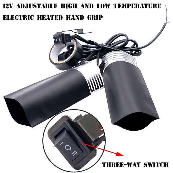 

heated grips 12v motorcycle handle kit refit hand set universal electric heating insert handlebar pad, Blue;gray