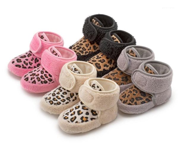 

first walkers baby socks winter boy girl leopard booties fluff soft toddler shoes anti-slip warm born infant crib shoes1