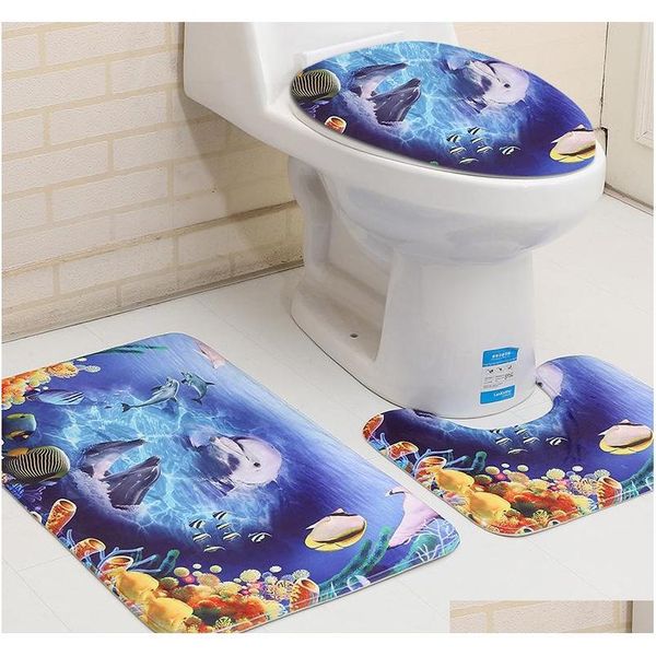 

modern simplicity style bathroom floor mat 3 pcs set, anti-skid mat for bathroom, bath room qylnig bdebaby