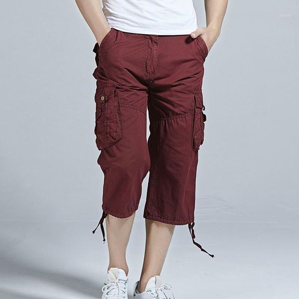 

men 100% cotton shorts straight leg leisure cargo beach casual shorts1, White;black