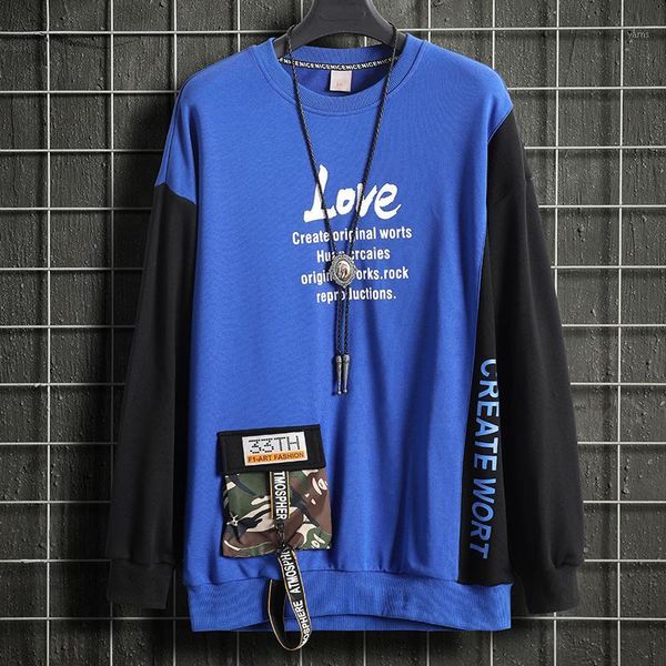 

blue men's pocket hoodies men 2020 spring sweatshirt male hip hop harajuku japanese streetwear black hoodie men sweatshirts man1