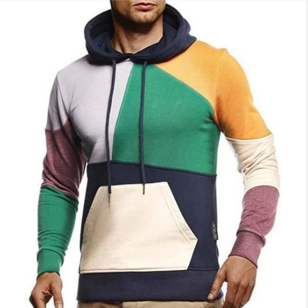 

bonjean 2020 slim and pullovers long sleeve patchwork sweatshirts for male autumn clothing men's hooded sweatshirts bj3266, Black