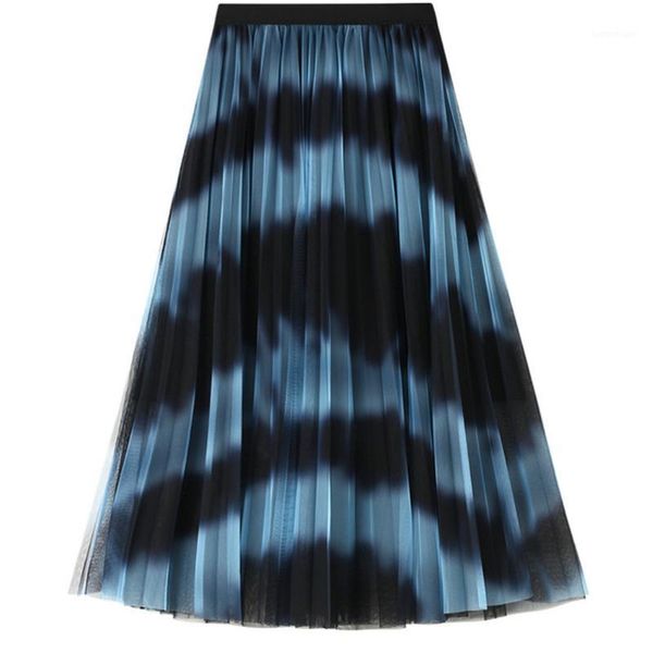 

skirts hirigin summer women mesh patchwork pleasted skirt 2021 fashion club street casual korean style waist 62-108cm1, Black