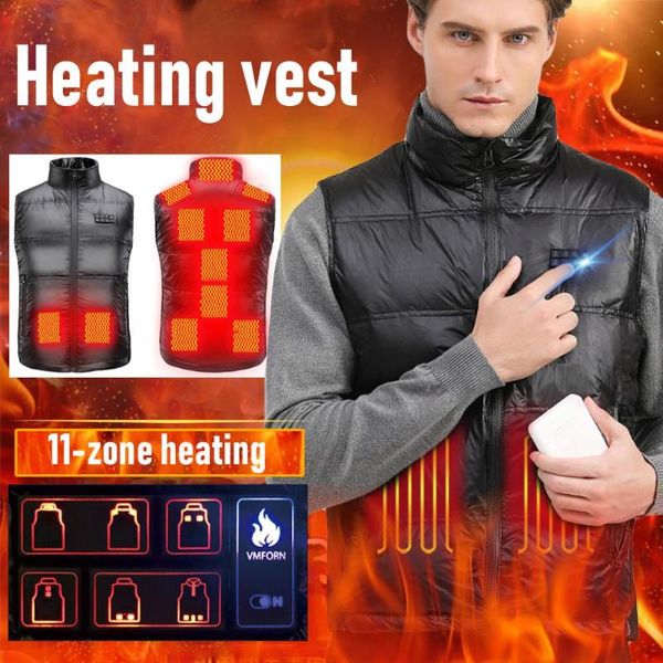 

heating clothes intelligent temperature control electric heating vest full body charging vest down jacket men and women winter, Gray;blue