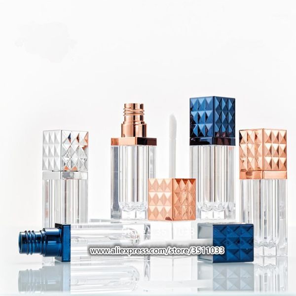 

storage bottles & jars 30pcs 50pcs square blue empty cosmetic lip gloss tube rose gold liquid lipstick refillable bottle silver oil containe