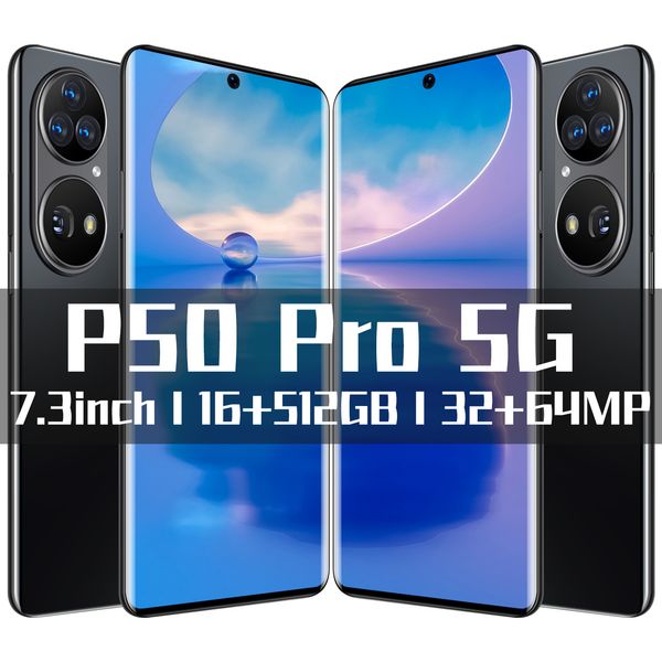 

p50pro smartphone large screen 4gwcdma agm network android version dual sim camera 5g 4g cell mobile smart phone face unlock