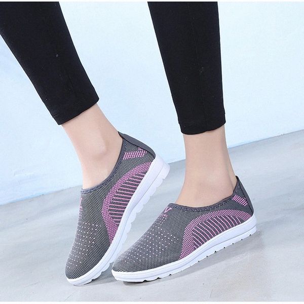 

women sandals mesh breathable flats 2019 spring summer flat shoes woman casual loafers slip on female leisure sneakers sh041702 #sq0n, Black