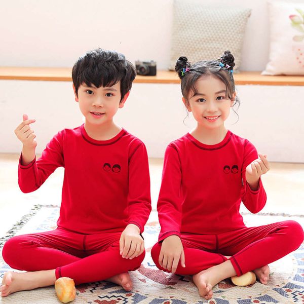 

autumn children's seamls underwear set in and winter 2020, Blue;red