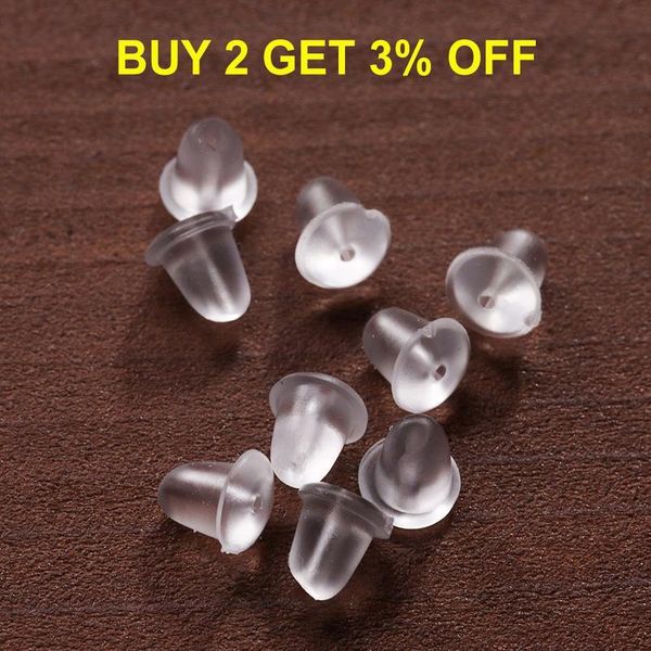 

200pcs/lot rubber earring back sile round ear plug blocked caps earrings back sers for diy parts jewelry finding qylgwh