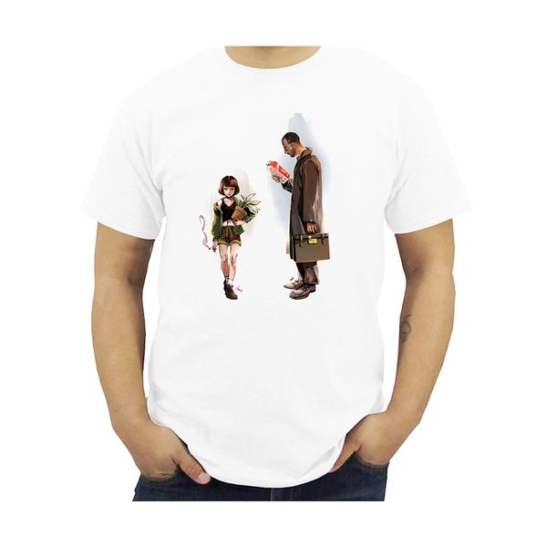 

leon the professional summer fashion tshirt casual white print for male comfortable boy tees streetwear hooded sweatshirt hoodie men t shirt