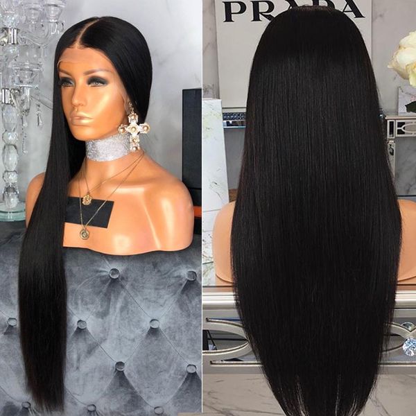 

pre plucked hair wigs with baby straight brazilian transparent lace wig braided glueless, Black
