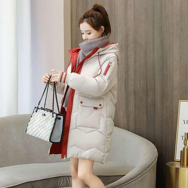 

women's down & parkas individual jacket hooded winter for women plus 2xl long thickened warm cotton coat, Black