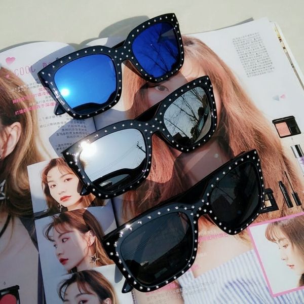 

spring summer new willow nail personality korean men and women fashion sunglasses driver driving glasses, White;black