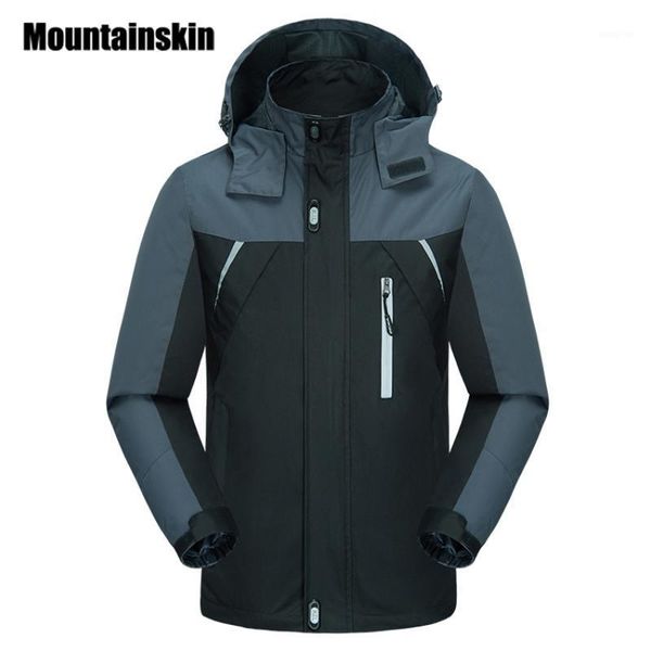 

mountainskin 2020 spring jackets men's coats 4xl casual hooded mens windbreaker windproof waterproof brand male jackets sa2001, Black;brown