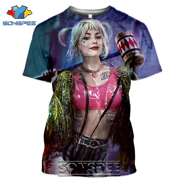 

birds of prey harley quinn movie 3d print shirts oversized hentai anime men clothing