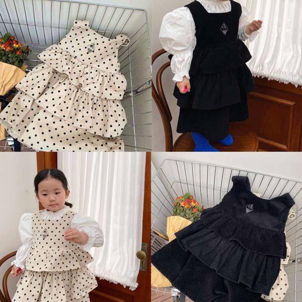 

shoulder mqd 2021 spring embroidered korean corduroy skirt girls cake drs, Red;yellow